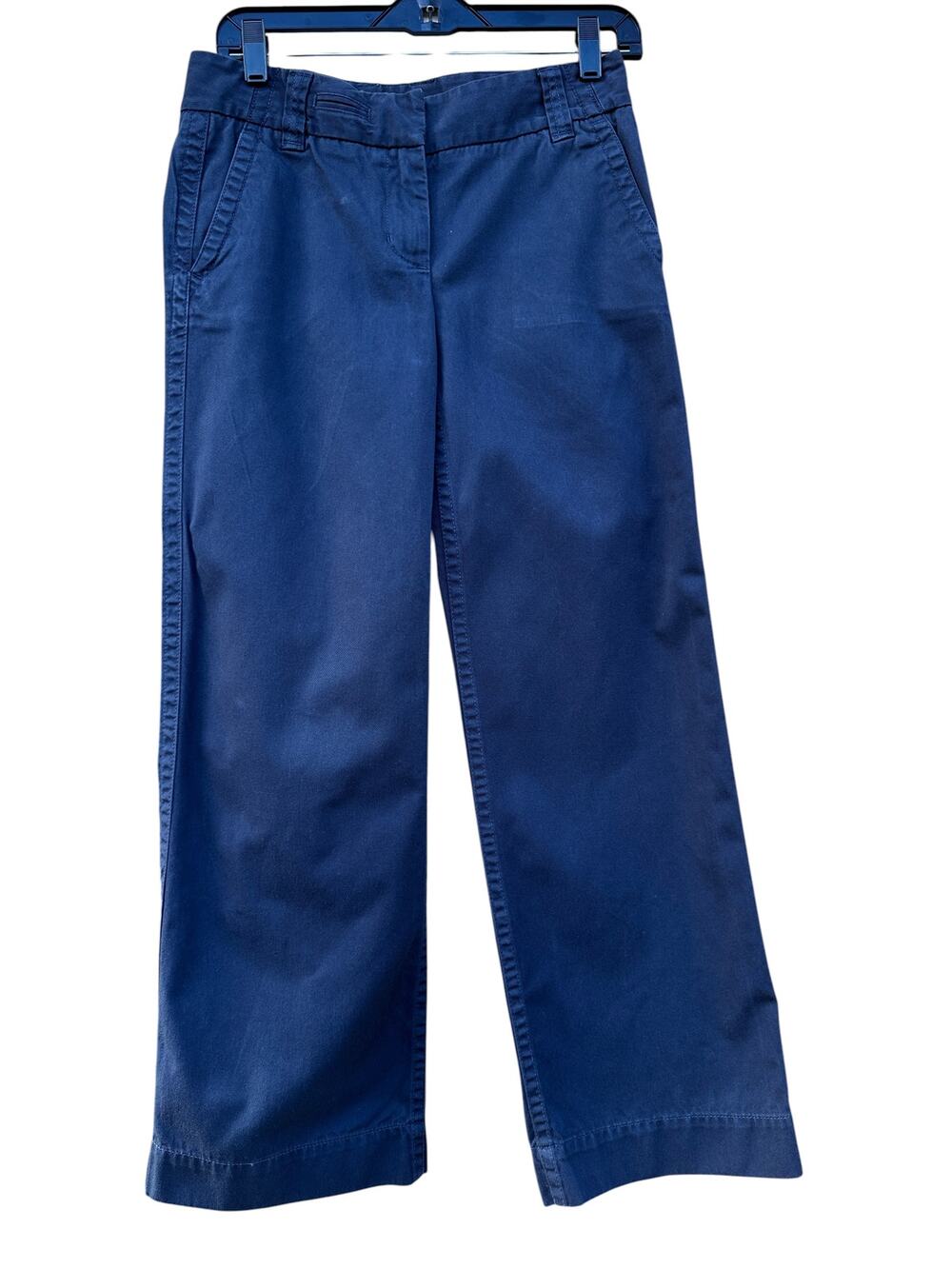 J.Crew Favorite Fit Classic Twill Chino Pants Size 8 Navy Blue 100% Cotton